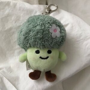 Broccoli Keychain Feminine Girly Daisy Flower 4” x 3”